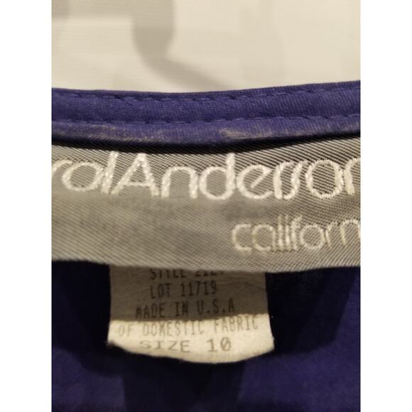 Vintage 90s Blue Tie Back Dress Country Western Rodeo Silk Tencel Womens Size 10 - Picture 5 of 6